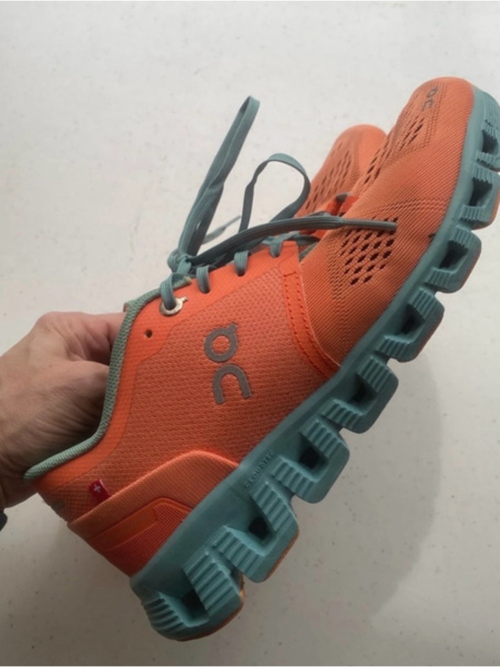 On cloud X Women's Coral and Teal Cloud Sneakers EUC 6.5 - Picture 6 of 12